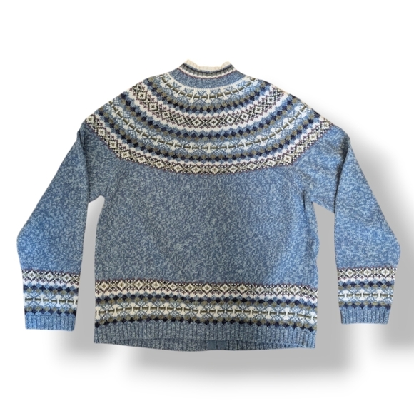 Vintage Fair Isle Holiday Zip -up Sweater - Picture 2 of 8